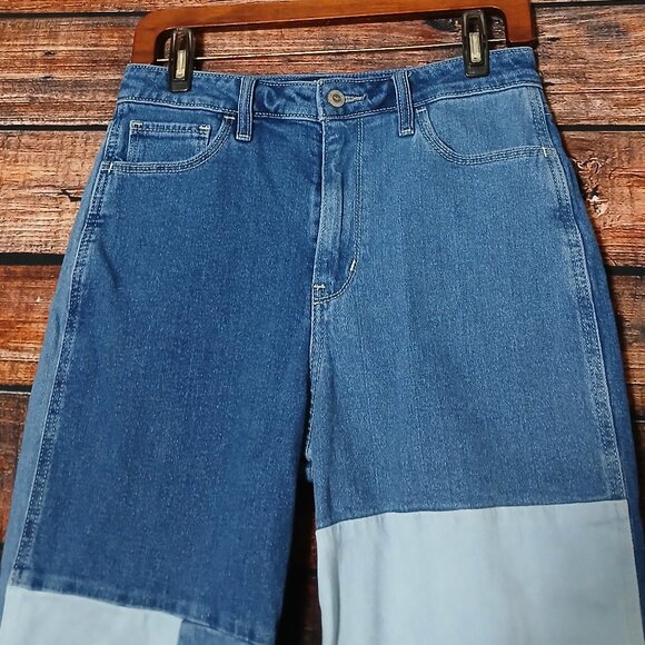 Hollister Jeans Size 28 Ultra High Rise Mom Ankle Crop Patchwork Denim - Picture 4 of 9